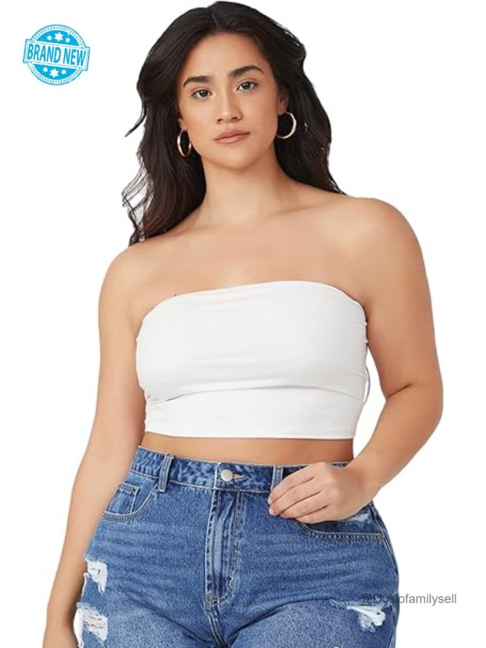 Strapless Bandeau Crop Tube Top with Stretch